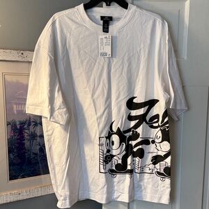 H&M medium oversized fit Felix the Cat quality cotton tee. NWT!